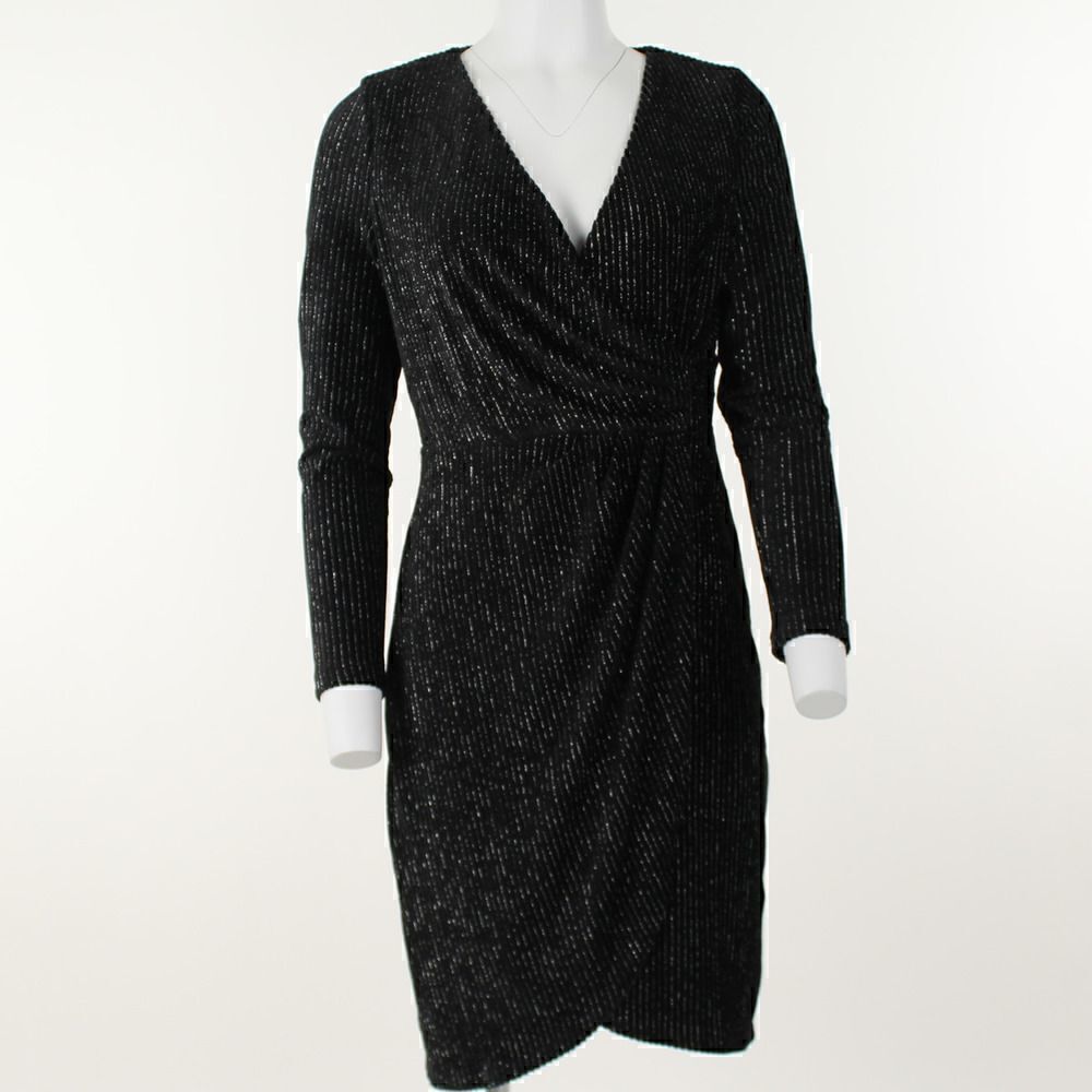 Julia Jordan Puff-Sleeve Sweatshirt Shimmer Dress